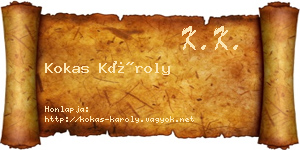Kokas Károly névjegykártya