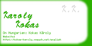 karoly kokas business card